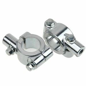 2Pcs 7/8"Motorcycle Handlebar Mirror Thread Mount Holder Clamp Adaptor - Picture 1 of 10
