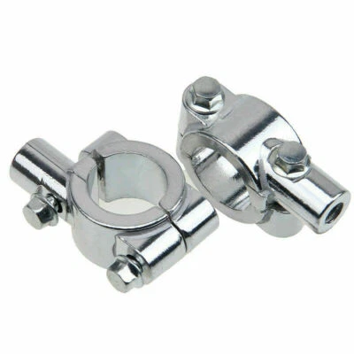 Adaptador de abrazadera de soporte de montaje de rosca de espejo para manillar de motocicleta de 7/8" 2 piezas Foto 1 de 4