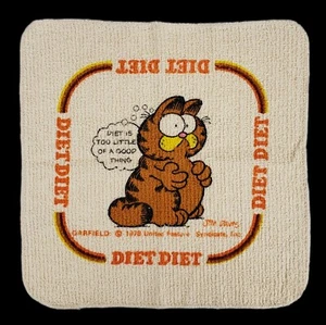 Vintage 1978 Garfield Waschlappen Diet is Too Little of a Good Thing Jim Davis  - Bild 1 von 7