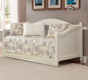 Home Collection 5Pc Daybed Cover Bedspread Quilt Set Floral Beige Pink Blue Taup - Picture 1 of 12