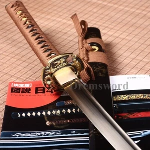 Handmade 1095 high carbon steel sharp Gold blade Japanese Samurai katana Sword - Picture 1 of 12