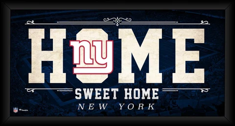 New York Giants Framed 10" x 20" Home Sweet Home Collage Cover