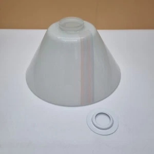 Vintage Milchglas Lampenschirm 50er 60 70 hellrosa blau pastell New Old Stock 9,5" - Bild 1 von 12