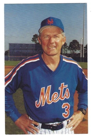 New York Mets Bud Harrelson 3 & 1/2 x 5 & 1/2 postcard Cover