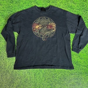 Keltic Designs Jen Delyth Dragon T-Shirt Men Large Long Sleeve Tee Shirt Vintage - Picture 1 of 6