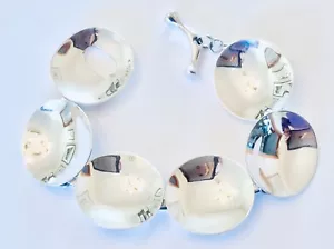 Robert Lee Morris.RLM ~ Sterling Silver ~ Modernist Disc ~ 8.5” Bracelet ~ 50 Gr - Picture 1 of 5