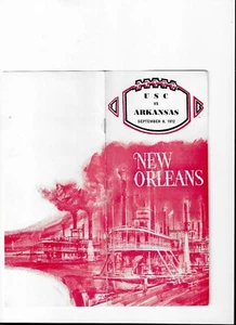 USC VS ARKANSAS FOOTBALL 1972 NEW ORLEANS ITINERARY BROCHURE - Picture 1 of 2