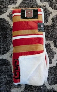 San Francisco 49ers NFL 60" x 70" Super Soft Faux Shearling Throw Blanket Logo - Picture 1 of 4