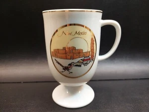Vintage New Mexico Roadrunner Bird Gold Foil Souvenir Ceramic Stein Mug - Picture 1 of 5