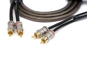 KnuKonceptz Krystal Twisted Pair 2 Channel Smoke RCA Cable 13ft 4M OFC - Picture 1 of 1