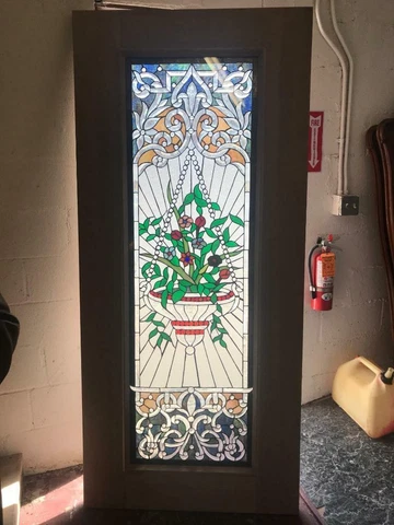 BEAUTIFUL ESTATE HAND MADE STAINED GLASS INTERIOR OR EX DOOR - JHL2167-50 Cover