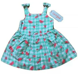 Vestito bambina Cat and Jack taglia 12M senza maniche come nuovo anguria estivo - Foto 1 di 5