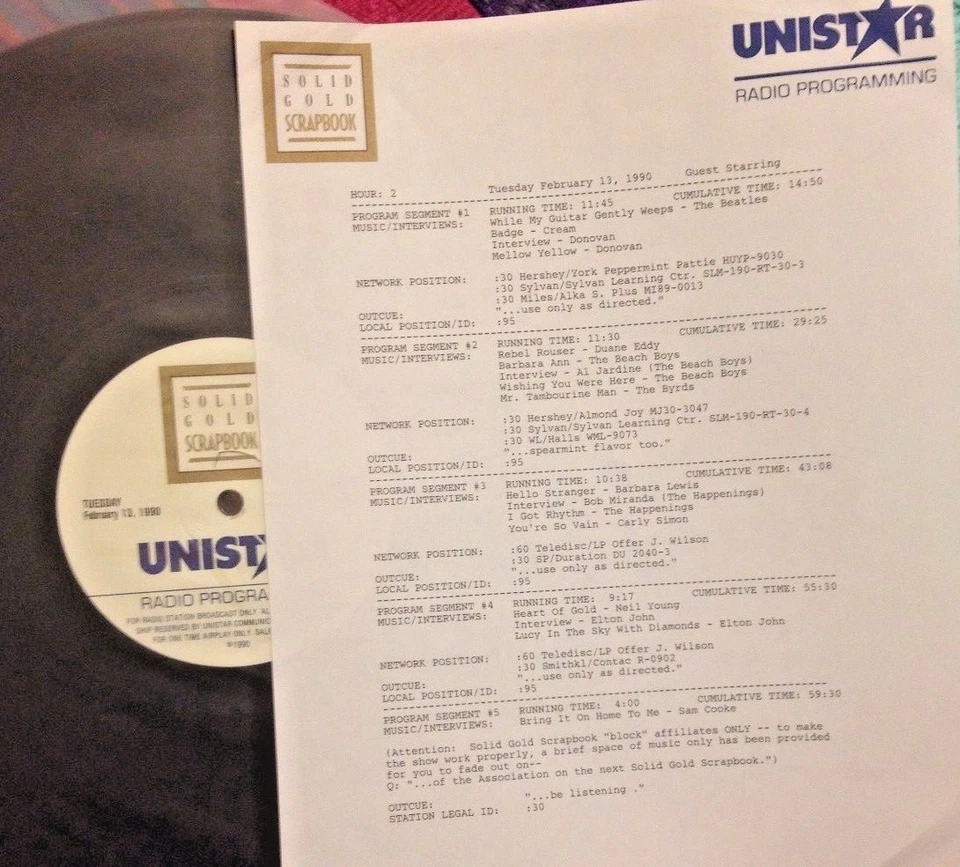 RADIO SHOW 2/13/90 GUEST STARS: BEATLES, CREAM, DONOVAN. DUANE EDDY, BEACH BOYS - Image 1 of 1