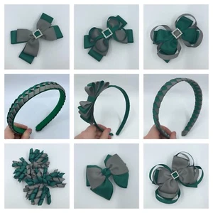 Hunter Green and Grey School Hair Accessories - Picture 1 of 68