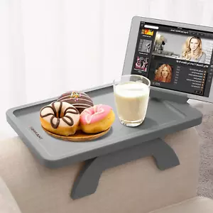 Couch Arm Table, Bamboo Couch Arm Tray Table for Wide Side Table,Sofa Arm Clip o - Picture 1 of 12