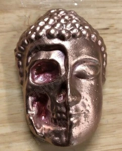 8+ oz Hand Poured Skull Buddha Pour - 999 Copper Bullion Art Bar  - Picture 1 of 1
