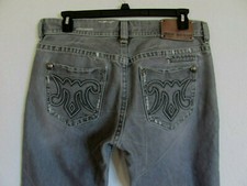 Mek Denim Voyage Glasgow Jeans-Distressd-Button Fly-Faded Black/Gray-Size 36 L32
