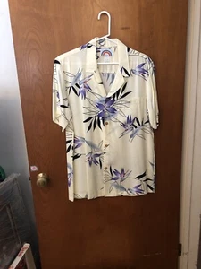 Vintage 1980s Paradise Found Men's Hawaiian Shirt 100% Rayon Size Medium, EX - Picture 1 of 8