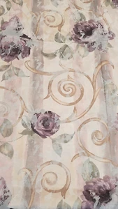Croscill Chambord Shower Curtain Amethyst Floral Rose Gold Scrolls 73" x 66" - Picture 1 of 15