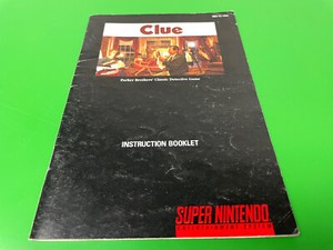 Clue The Board Game Video Game Super Nintendo SNES Manual Instruction Booklet