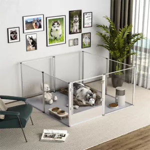 XXL Dog Playpen Pet Birth Fence Indoor Enclosure Scratch-Resistant Acrylic Box - Picture 1 of 12
