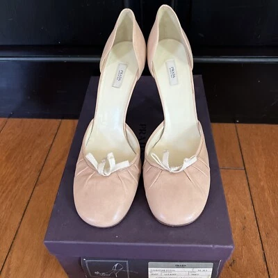 Prada Valarie Donna Old Baby Pesco 39.5 Tacones Rosa Foto 1 de 4