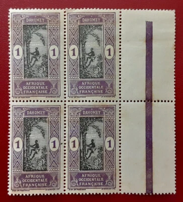 DAHOMEY Africa 1913 1c MNH Block Man Climb Palm Scott 42 See Note 5510 - Image 1 of 3