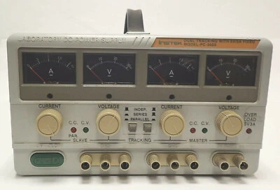 INSTEK PC-3020 DUAL TRACKING w/ 5V/5A FIXED DC POWER SUPPLY 120V/5A - 240V/2A  - Image 1 of 4