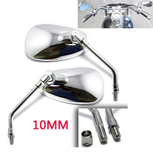 Motorcycle Mirrors Chrome 10mm For Suzuki Boulevard C50 C90 C90T C109 M50 M109R - Foto 1 di 10