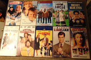 Lot of 10 COMEDY VHS Tapes - Jim Carrey  Mike Myers  Sandra Bullock + - Picture 1 of 1