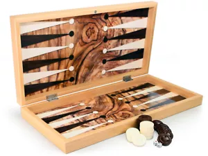 Luxus Backgammon Tavla Dama XXL Gesellschaftsspiele Familienspiel Oliven - Bild 1 von 5