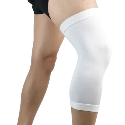 Men Sports Safety Knee Pads Training Knee Brace Black White Compression Sleeve  - Image 1 of 4