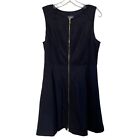 Vince Camuto Dress Womens Sleeveless Black Full Zip Size 12 A-line Fit & Flare