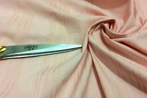 Top Quality Pink PolyCotton One Way Stretch With Self Embroided Stripes Fabric - Picture 1 of 6
