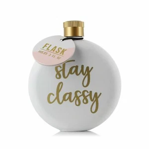 3 Unzen Stay Classy Mini Weiß Flachmann Edelstahl Damen Nacht Party Artikel - Bild 1 von 1