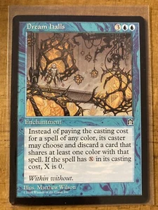 MTG✨DREAM HALLS✨ Stronghold MINT RARE Reserve List 1998 M. Wilson Art UNPLAYED ! - Picture 1 of 2