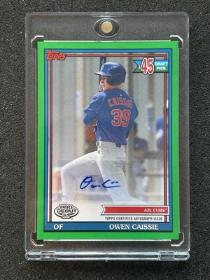 2021 Topps Owen Caissie Auto /99 - Pro Debut Green #PD-181 (AU, RC) Cubs - Image 1 of 4