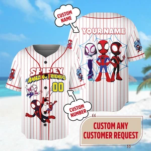 Custom Spidey And His Amazing Friends Baseball Jersey Spider Verse Baseball Jers - Picture 1 of 8