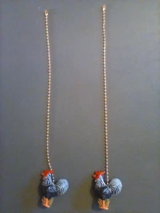 Farm Rooster Ceiling Fan Pulls, Set of 2 - Picture 1 of 2