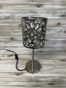 NEXT Acrylic Beaded Chrome Stand Table Bedside Lamp VGC Contemporary Glam Style - Picture 1 of 6