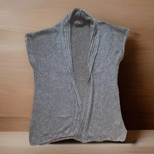 Dorothy Perkins Silver Sparkle Glitter size 12 Knit Open Cardigan Shrug autumn - Picture 1 of 12