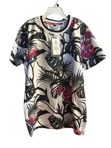 Southpole Hawaiian Kids Shirt Small (8) Black White Pink Blue 19125-1065 NWT - Picture 1 of 6
