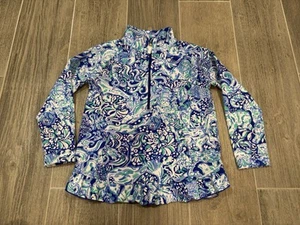 Lilly Pulitzer Girls Killian Popover Zip Sweatshirt Animal Pouch Pocket Large - Picture 1 of 6