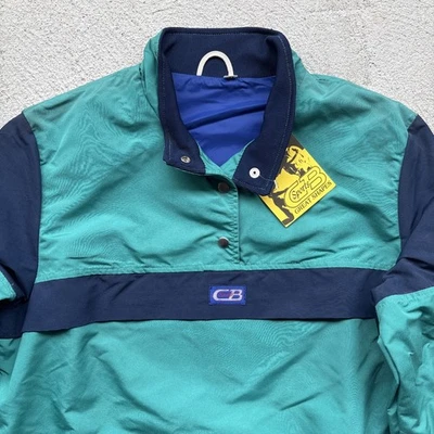 Deadstock винтажный 80-х CB Sports пуловер свет куртка зеленый синий женщин M 1984 - Изображение 1 из 4