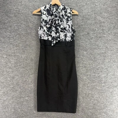 Vestido Rampage Mujer 7 Negro Floral Vaina Midi Sin Mangas Cuello Redondo Algodón Foto 1 de 4