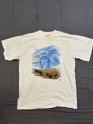Camiseta gráfica CMJ Marketing Buffalo 1993 nativo americano XL hecha en Delta EE. UU. Foto 1 de 4