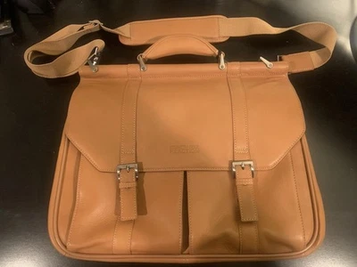 Kenneth Cole Reaction Maletín de Cuero Tostado/Funda para Laptop Nuevo en Caja Foto 1 de 4