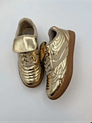 STEVE MADDEN Tenis Zapatos Niñas Talla 2 Dorado Slide On Tenis Zapatos Foto 1 de 4