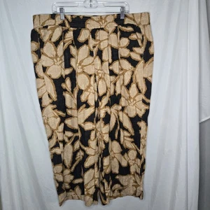 Democracy Crop Wide Leg Pants 3X Floral Boho Beach Resort Coastal Lagenlook  - Picture 1 of 8