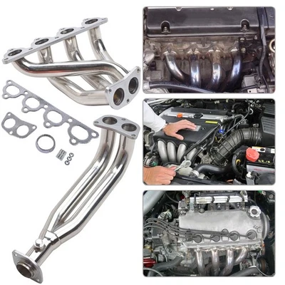 Fits 1988- 2000 Honda Civic D15 D16 D-Series Stainless 4-2-1 Header 2 Piece Set Foto 1 de 4